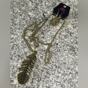 Paparazzi Gold Feather Necklace
